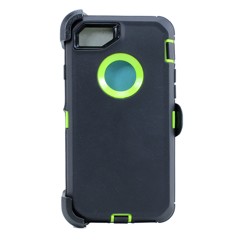 Premium Armor Heavy Duty Case with Clip for iPHONE 8 / 7 / 6S / 6 (Black Green)